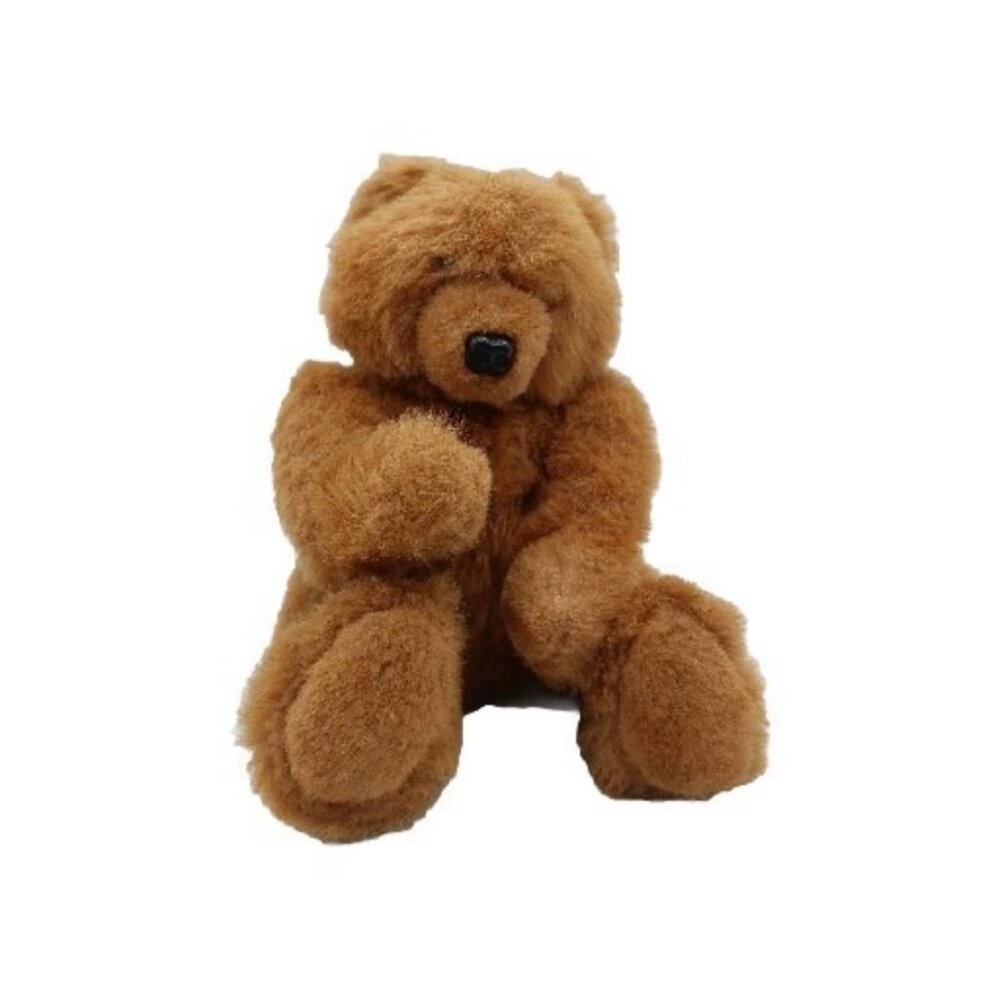Sheram Puppers Plush Teddy Grizzly Bear Hand Puppet Brown 10" Made In Usa